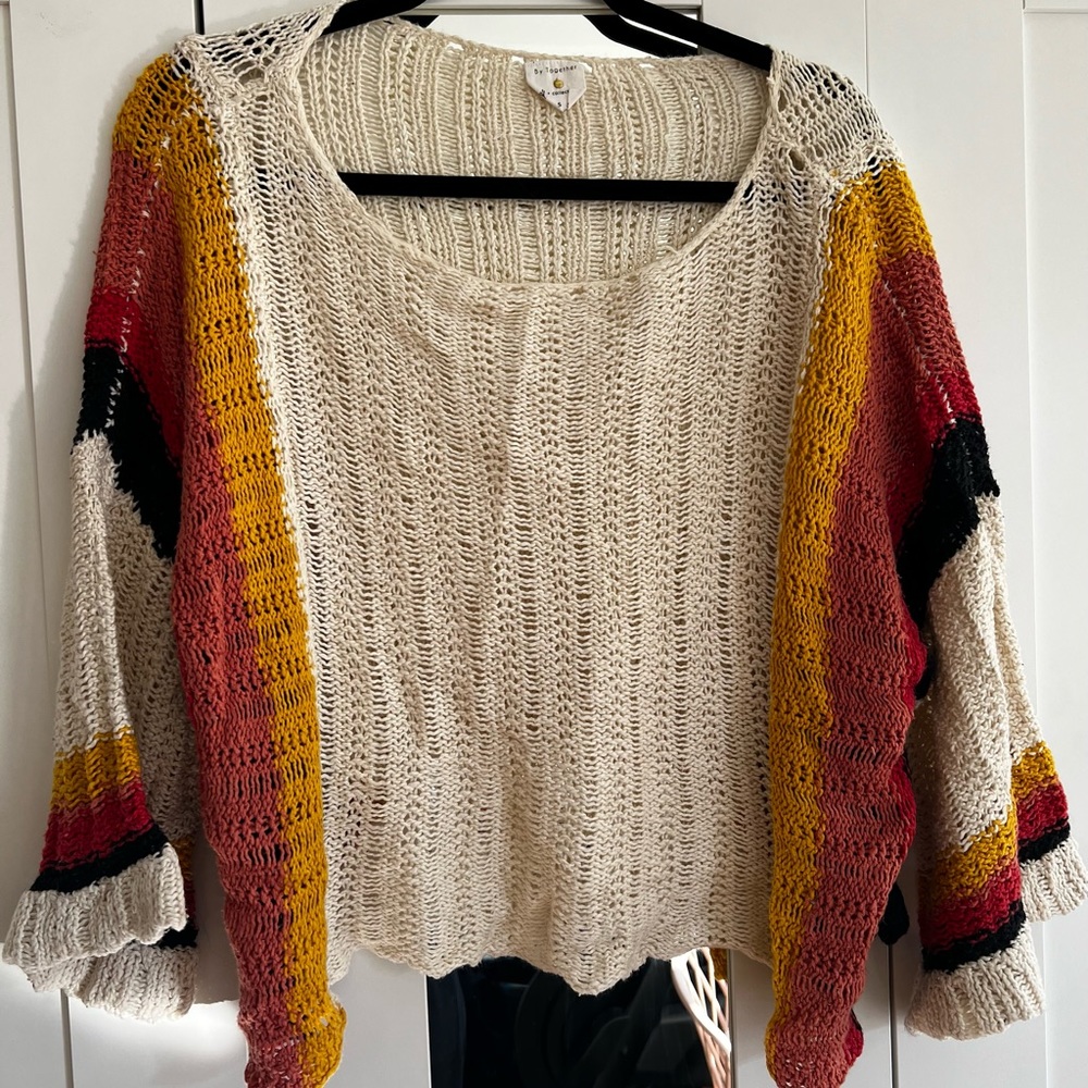 Crocheted, Multi Color, Belle Sleeve Sweater - By Together Collection
